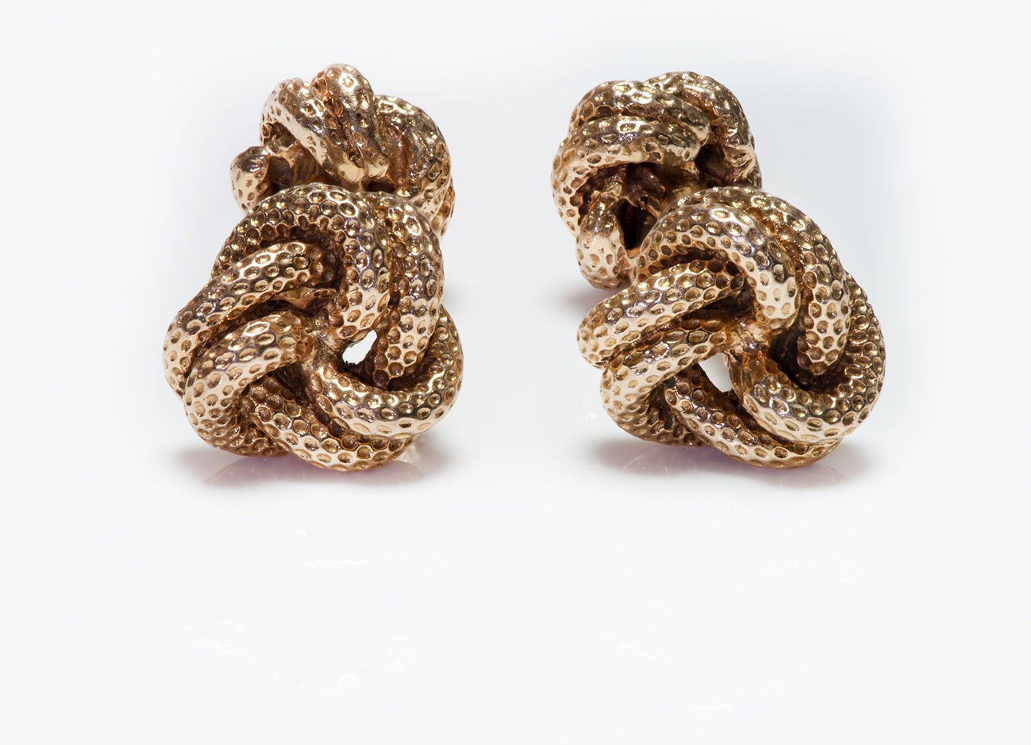 Vintage Tiffany & Co. Textured Gold Knot Cufflinks