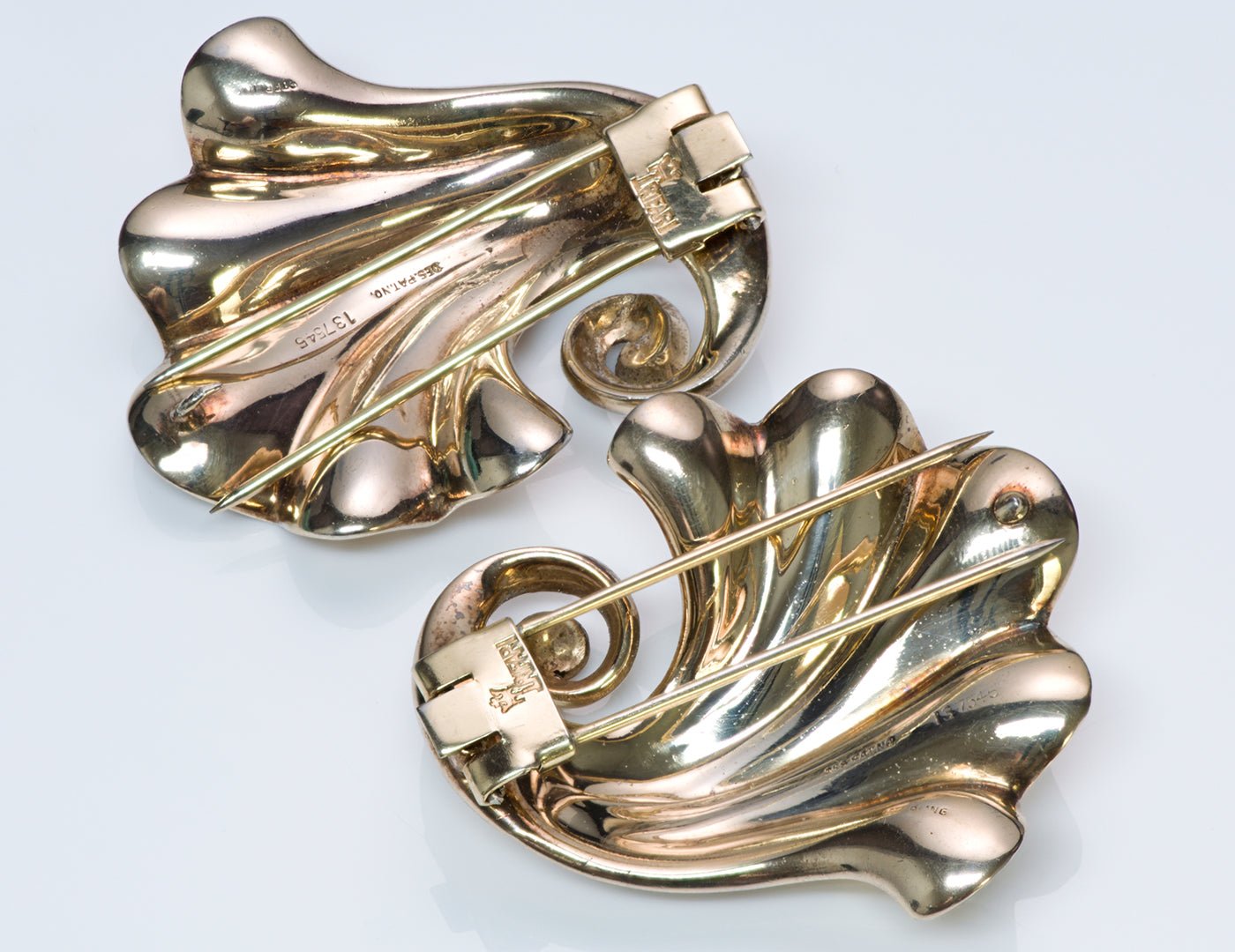 Vintage Trifari Sterling Silver Swirl Clips