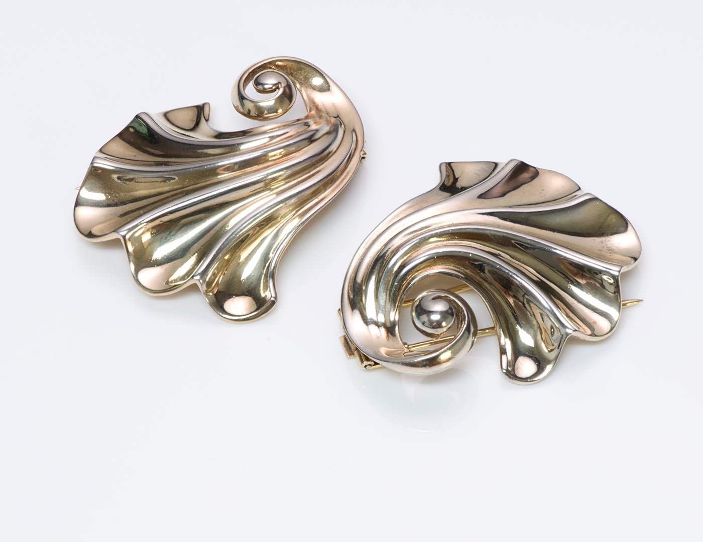 Vintage Trifari Sterling Silver Swirl Clips