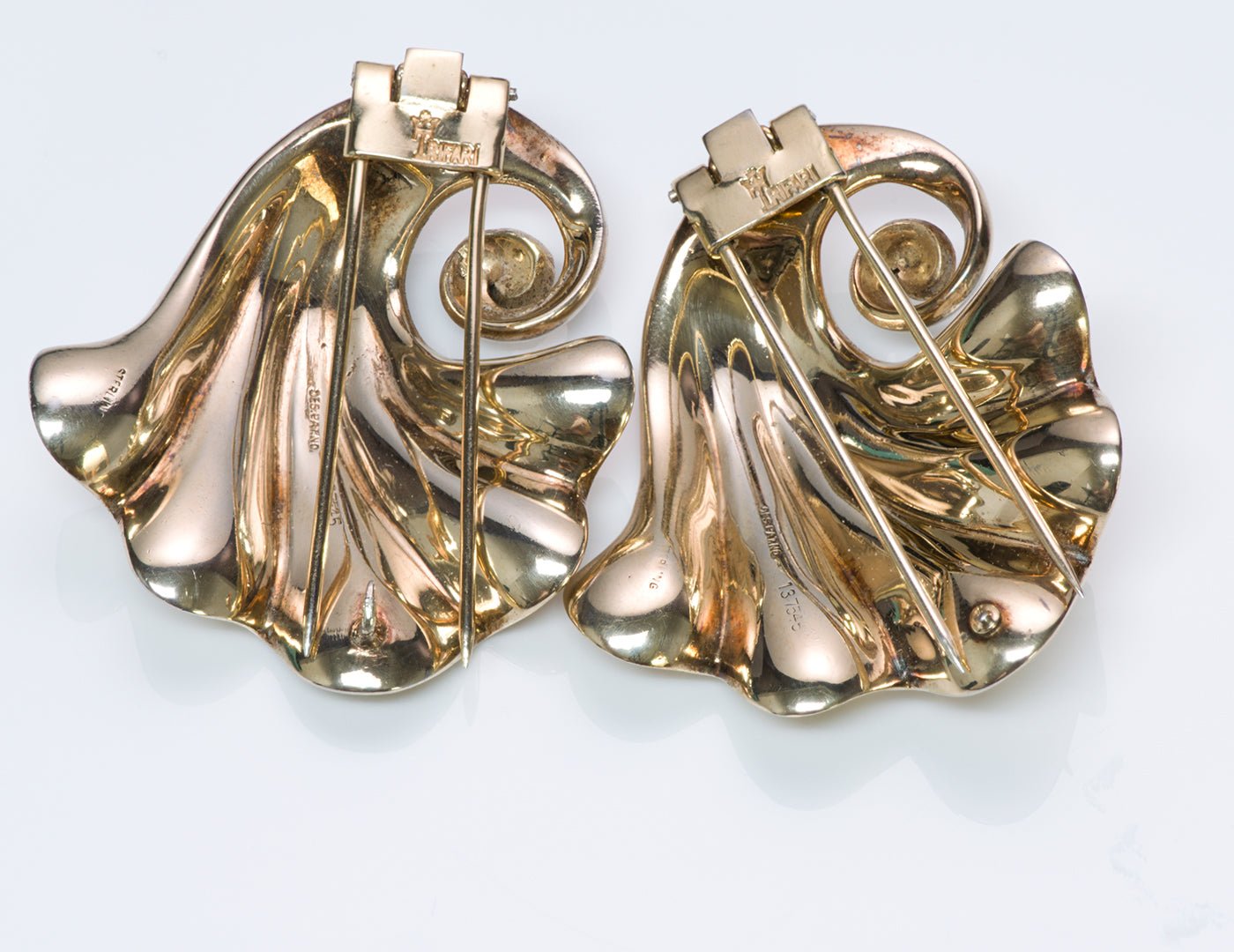 Vintage Trifari Sterling Silver Swirl Clips