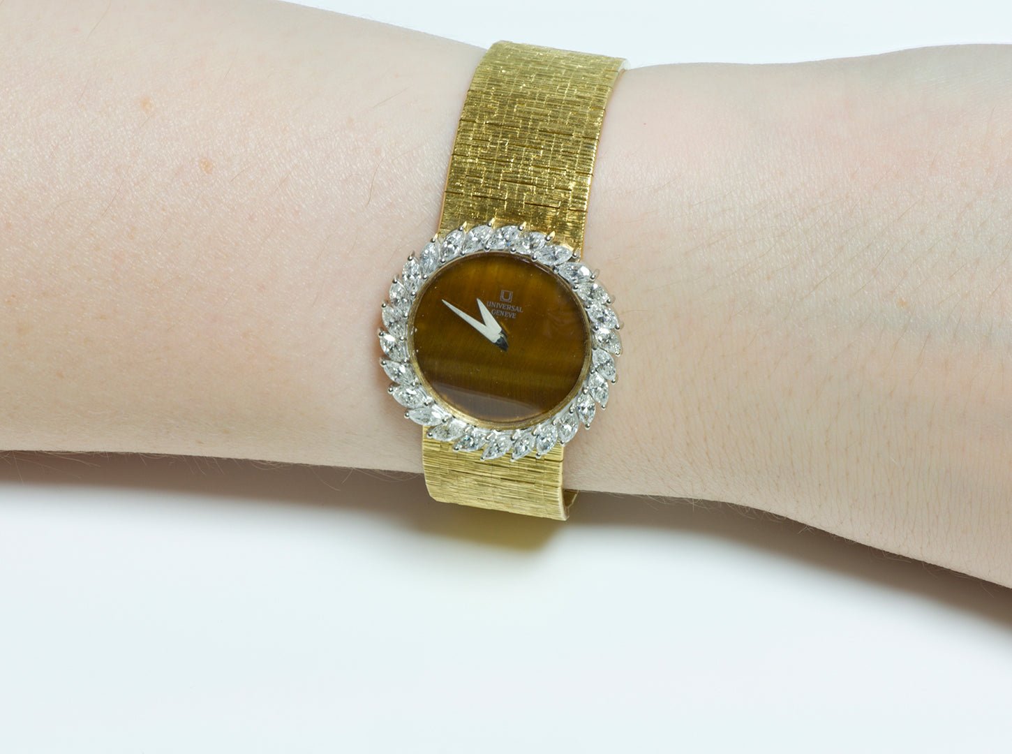 Vintage Universal Geneve 18K Gold Ladies Diamond Watch