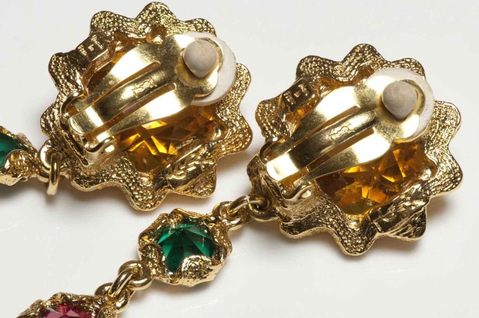 Vintage Yves Saint Laurent Paris Crystal Star Necklace Earrings Set