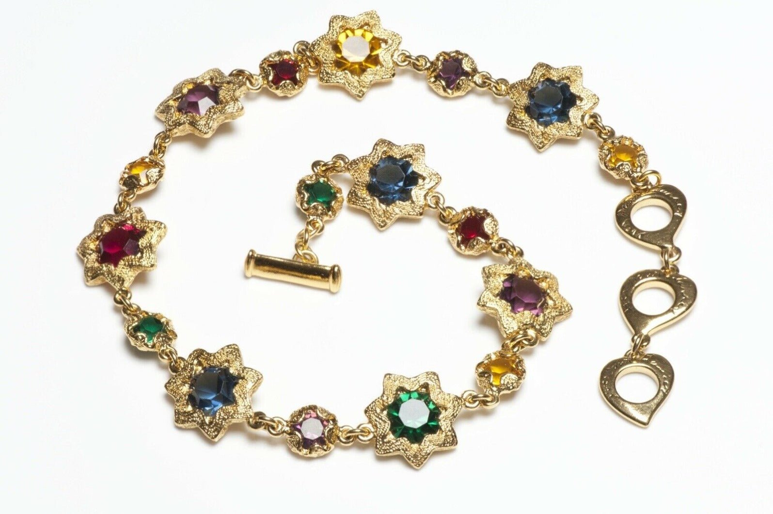 Vintage Yves Saint Laurent Paris Crystal Star Necklace Earrings Set