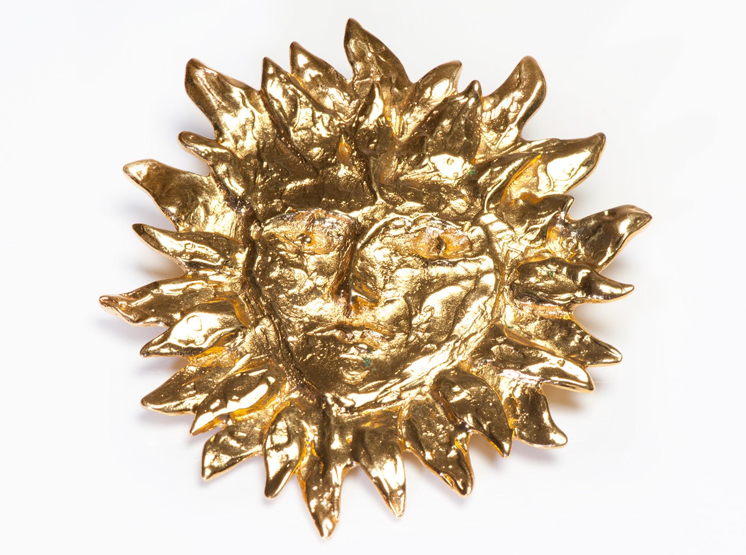 Vintage Yves Saint Laurent Robert Goossens Gold Plated Sun Brooch