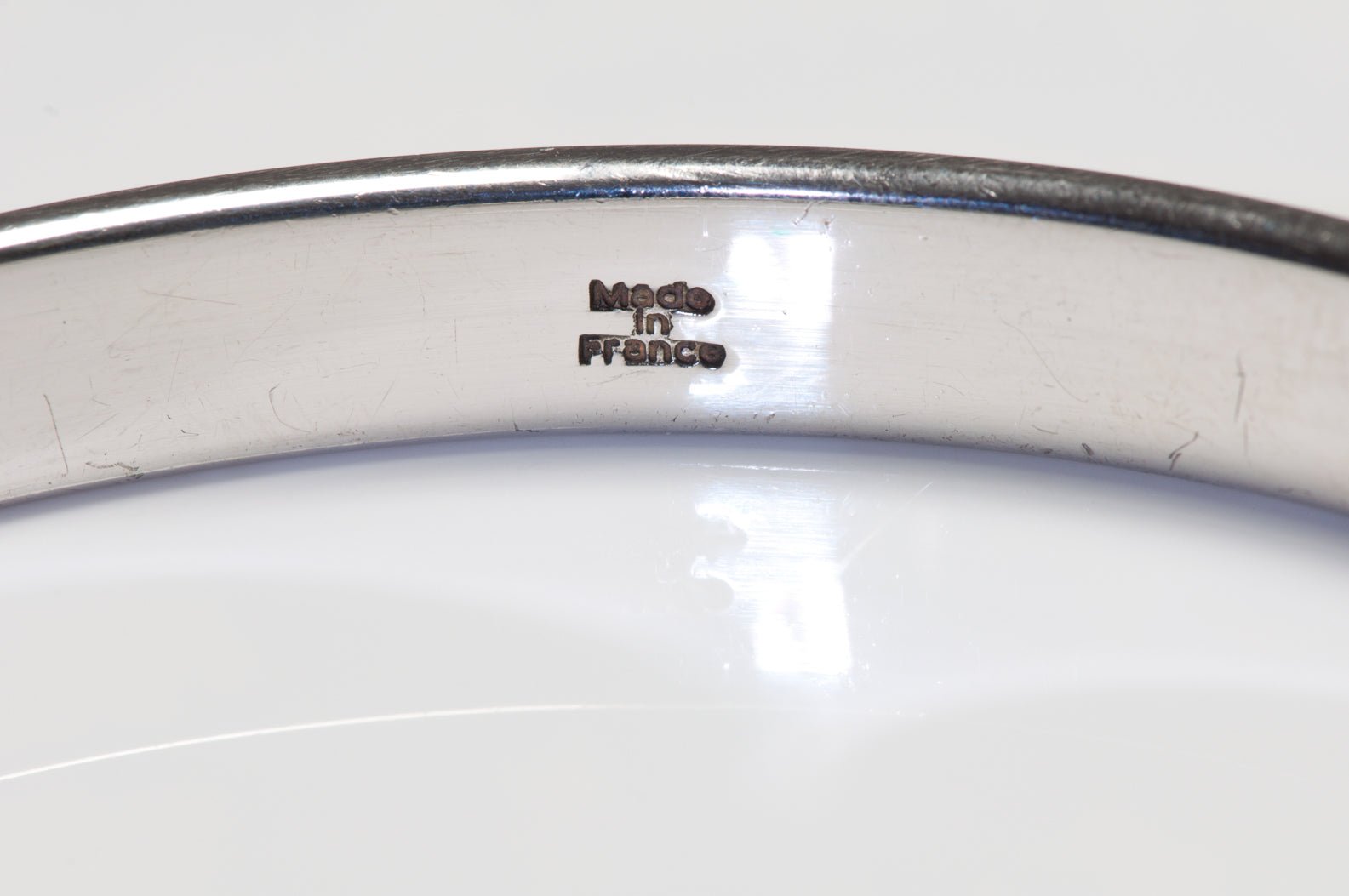 Vintage Yves Saint Laurent Sterling Silver Blue Crystal Bangle Bracelet