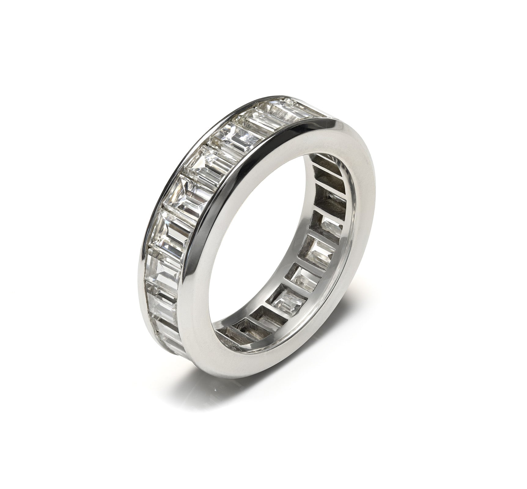 Diamond Baguette Eternity Band Ring Platinum