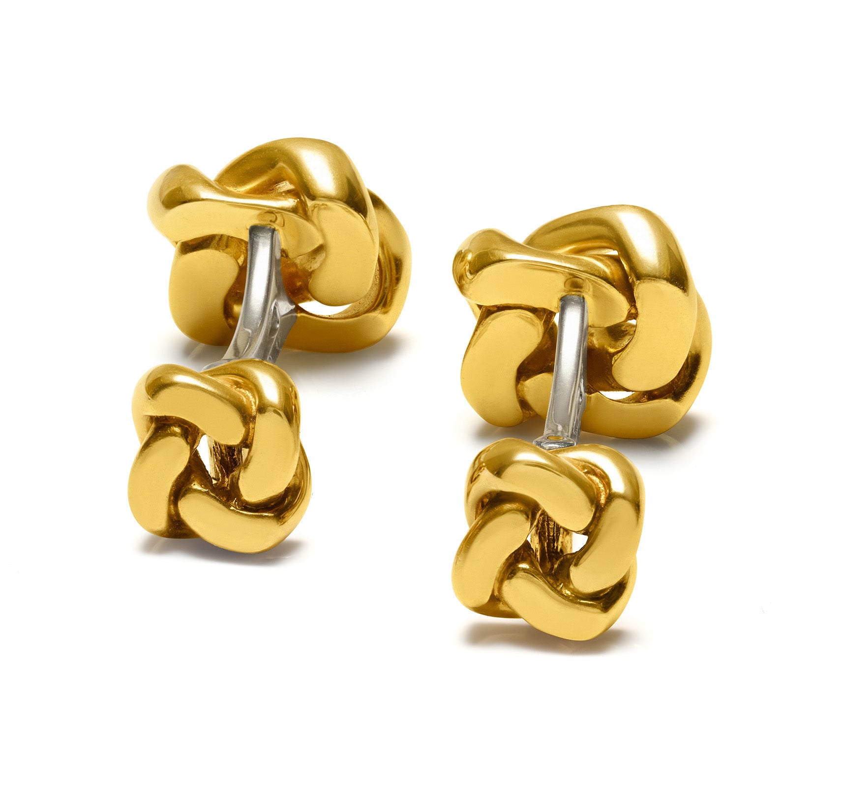 Gold knot cufflinks Van Cleef & Arpels France 18K Gold Chain-Link