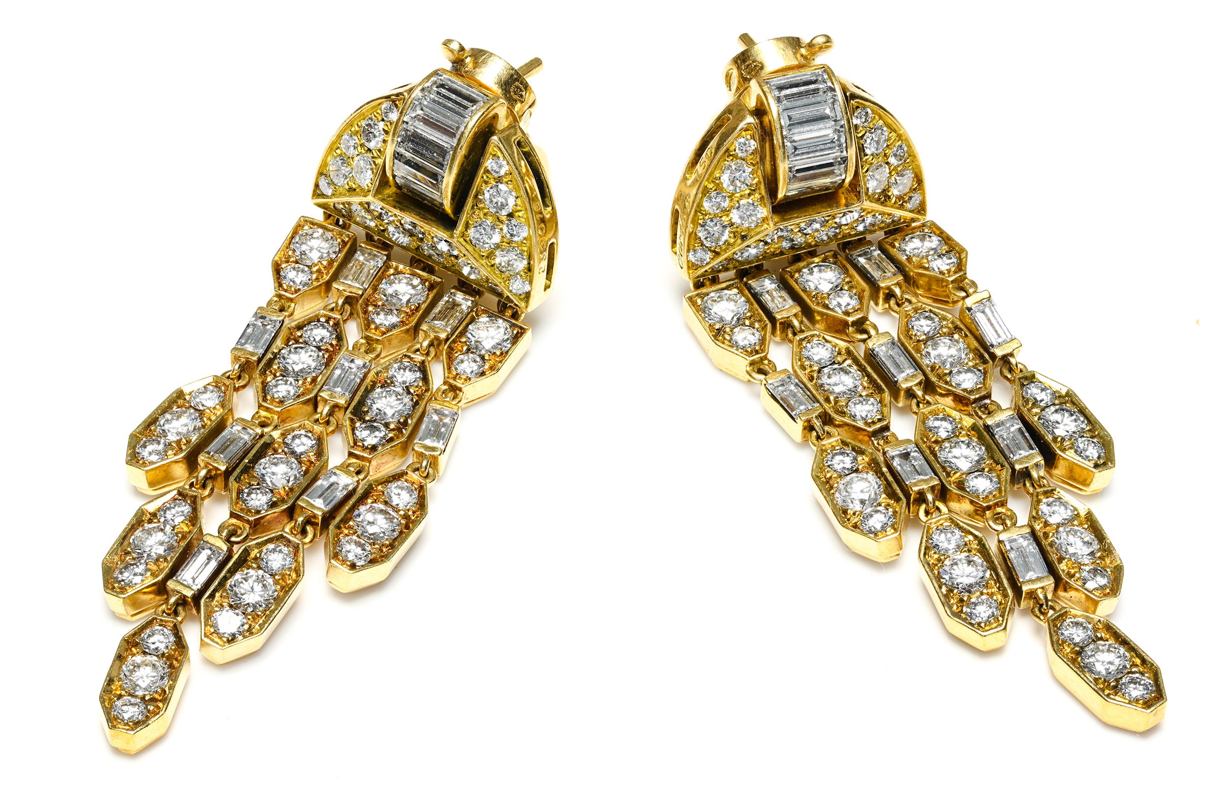 Cartier Diamond Chandelier Earrings in 18K Yellow Gold drop