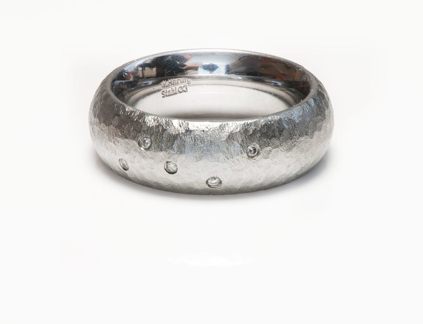 W. Haring Stahl Stainless Steel & Diamond Men's Band Ring