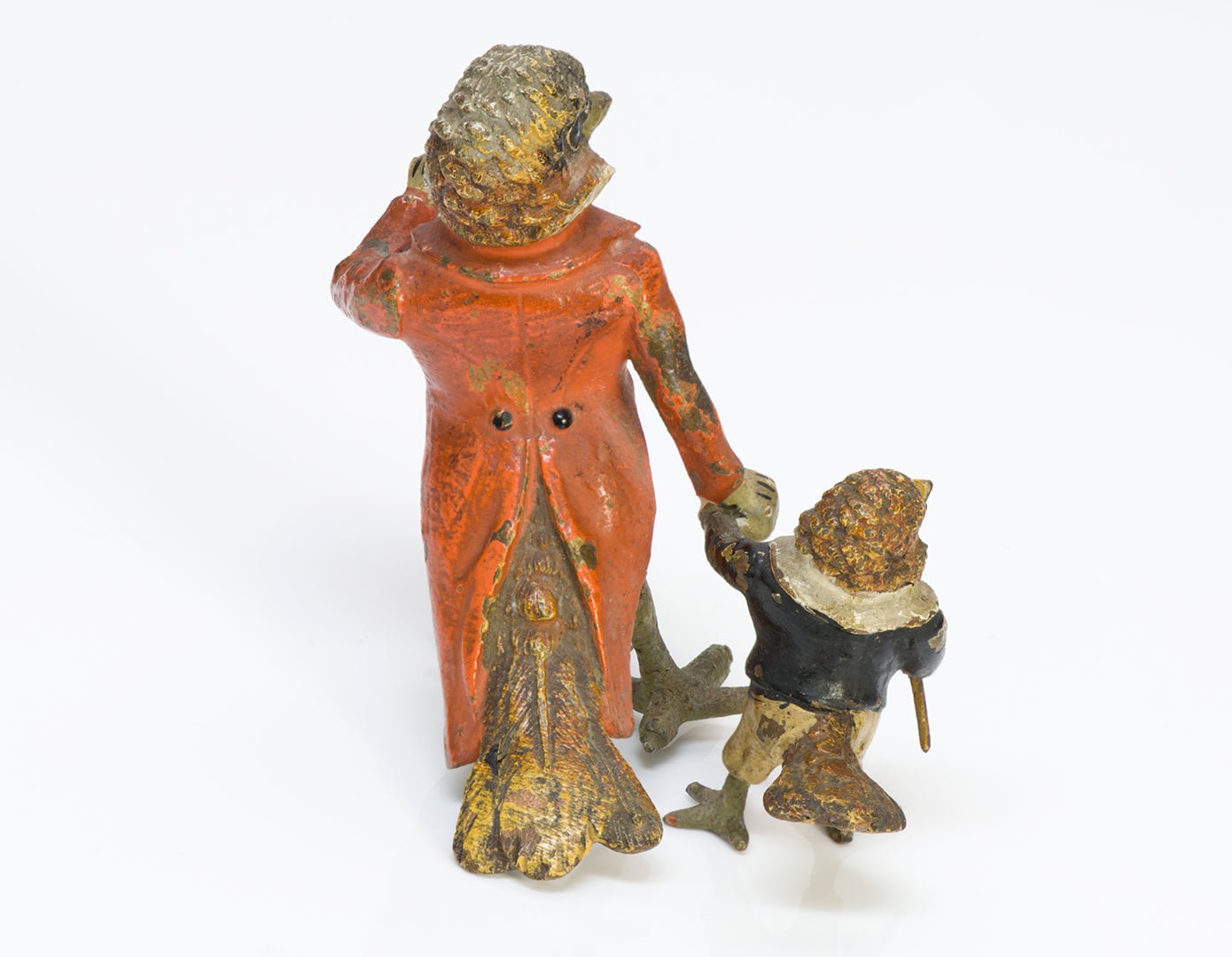 Whimsical Antique Austrian Cold Painted Bronze Birds