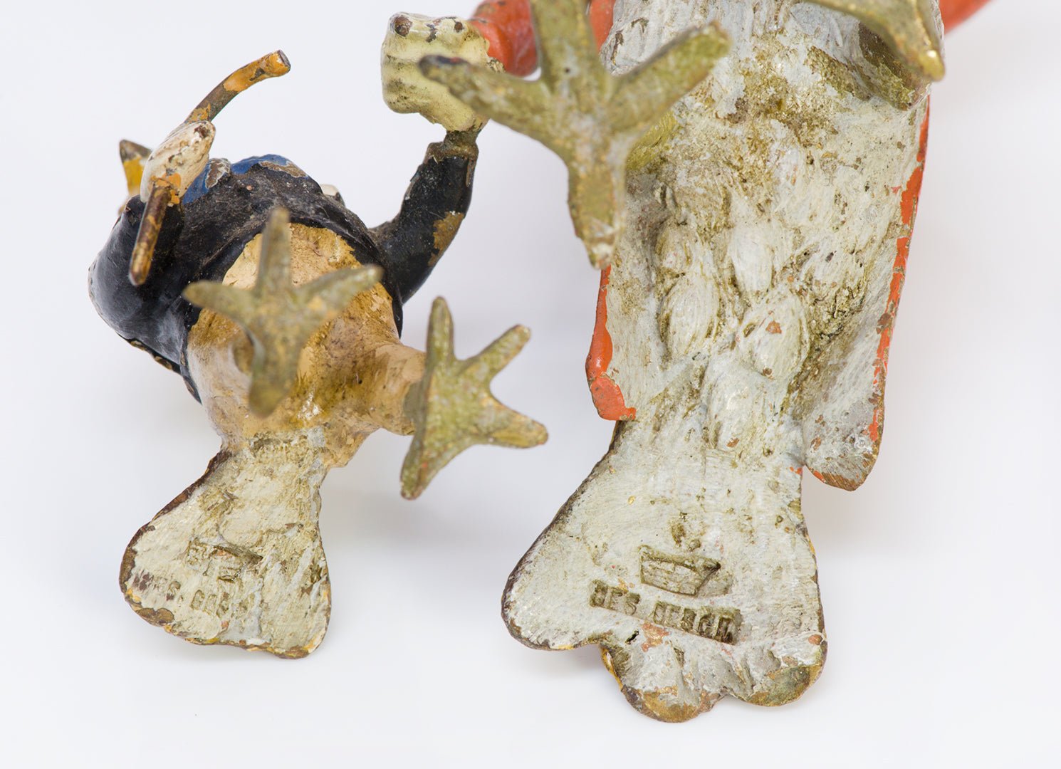 Whimsical Antique Austrian Cold Painted Bronze Birds