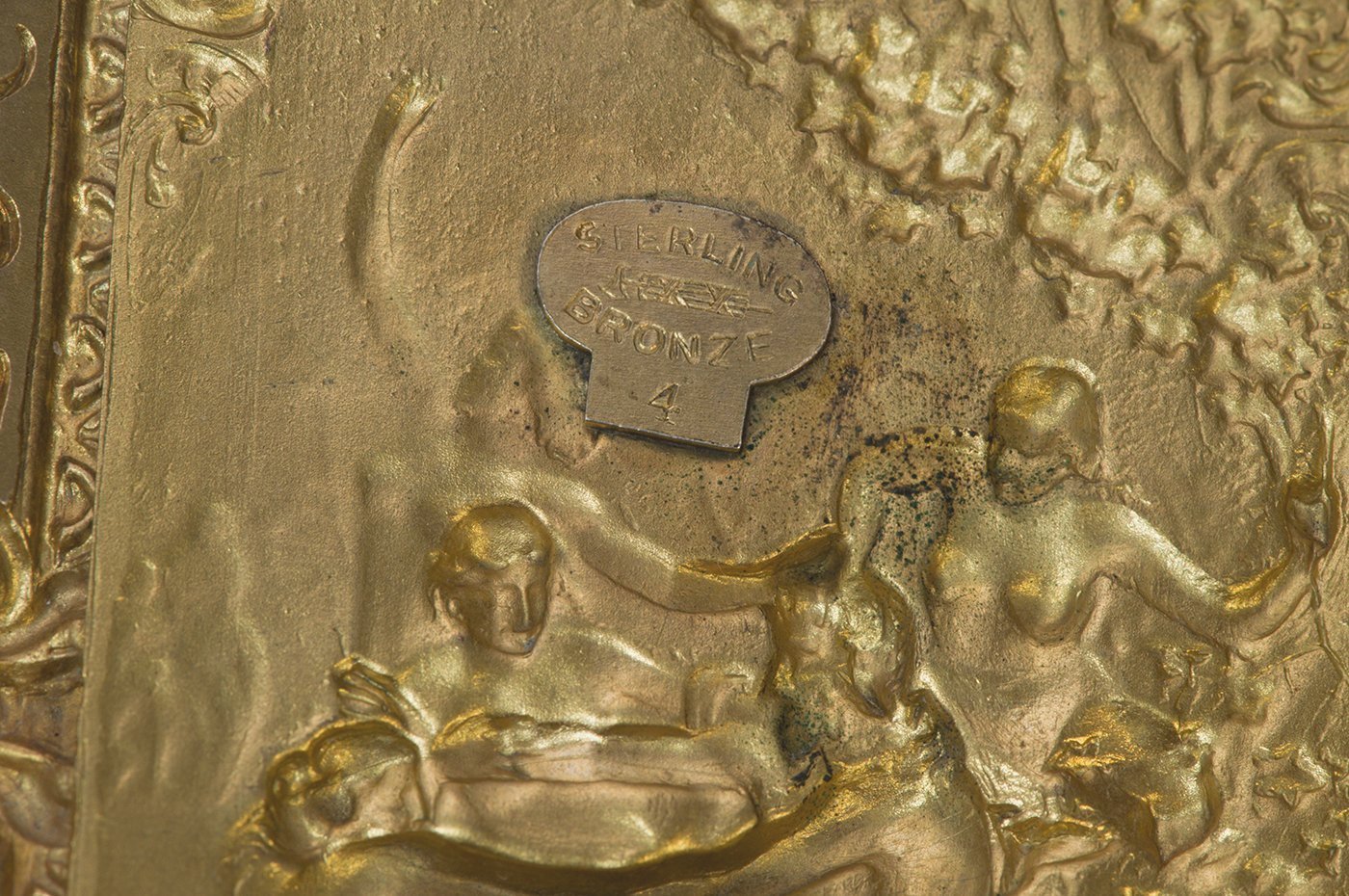 William B. Kerr Repousse Silver Bronze Case