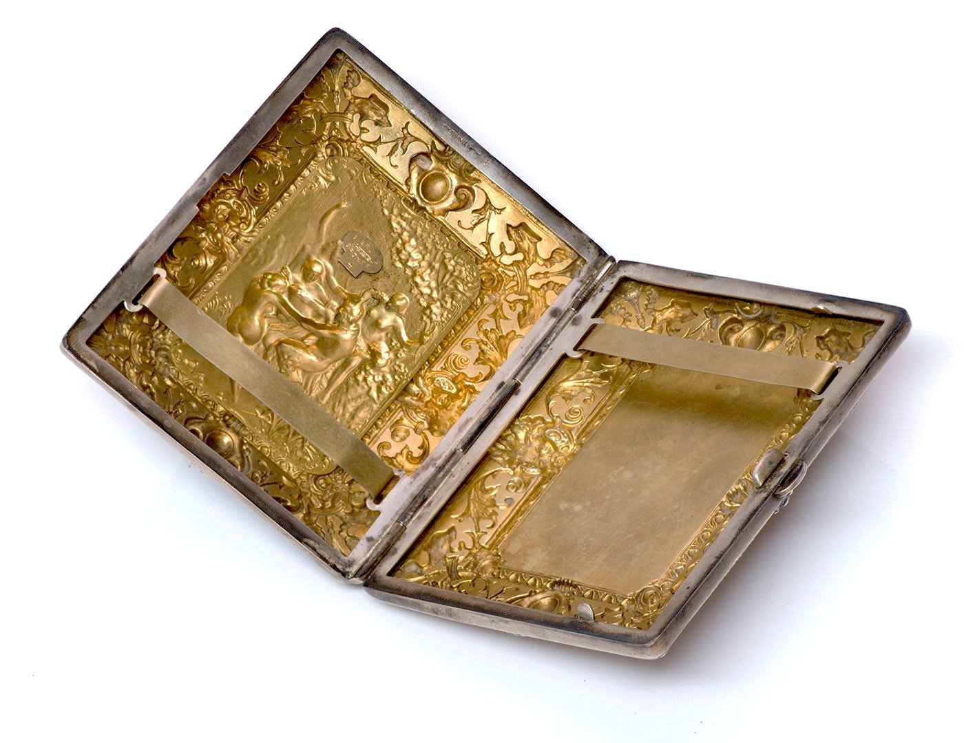 William B. Kerr Repousse Silver Bronze Case