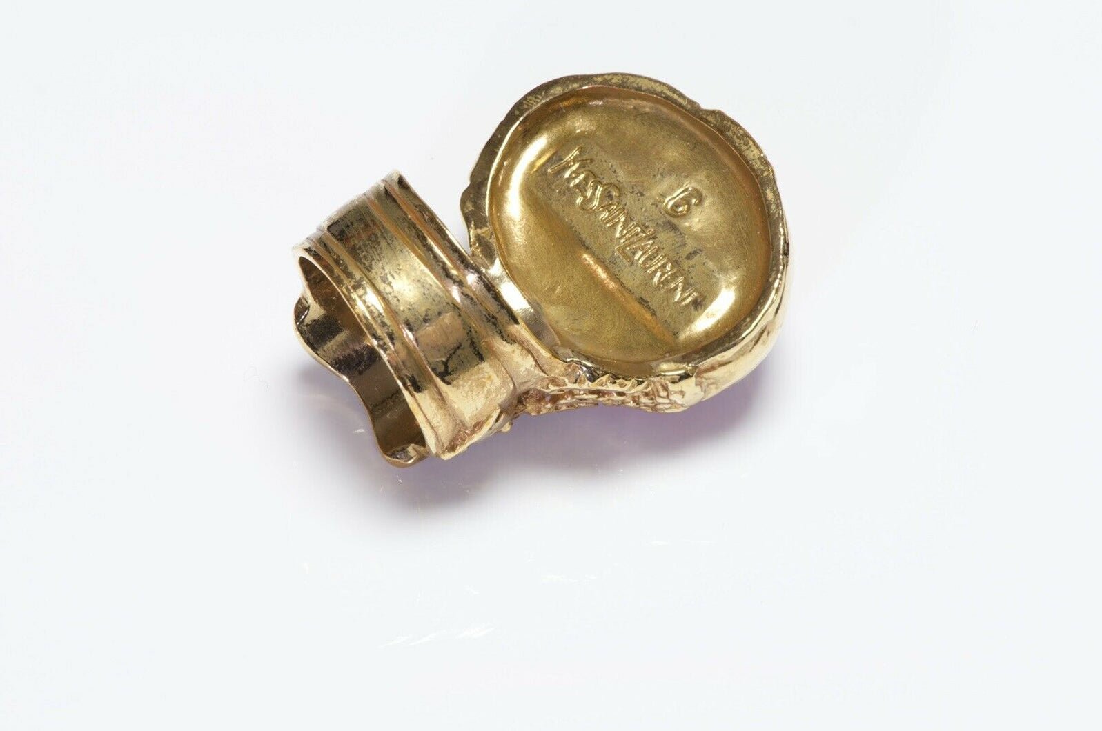 Yves Saint Laurent Arty Orange Cabochon Glass Ring