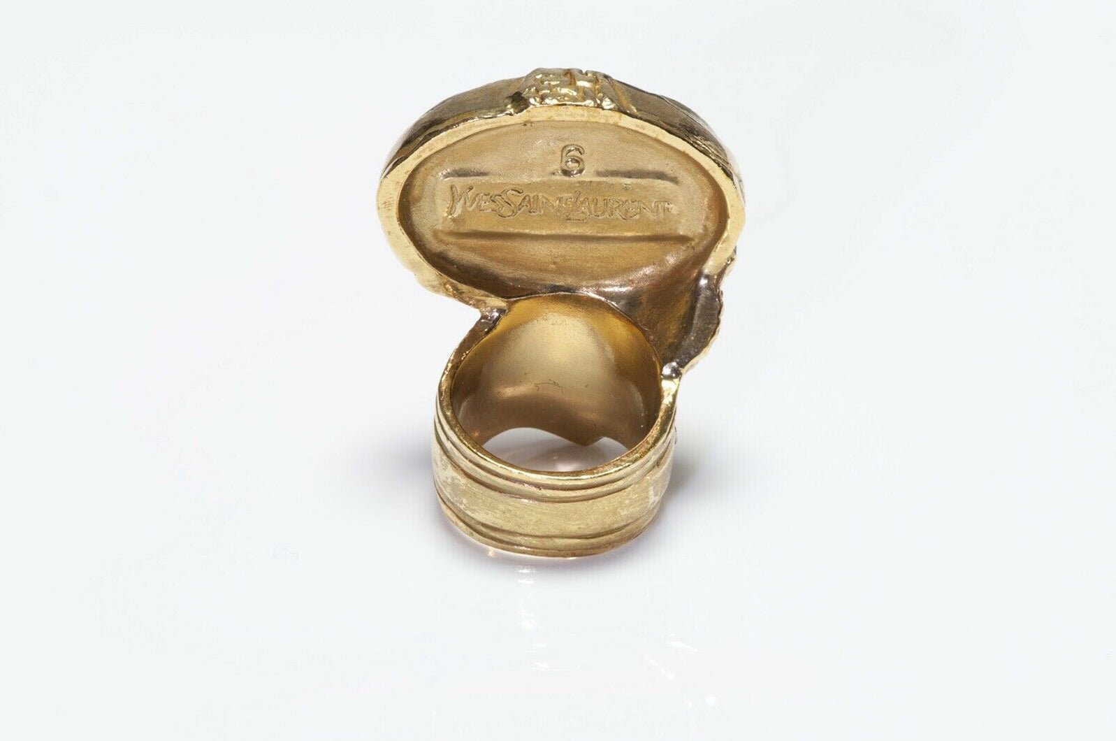 Yves Saint Laurent Arty Orange Cabochon Glass Ring