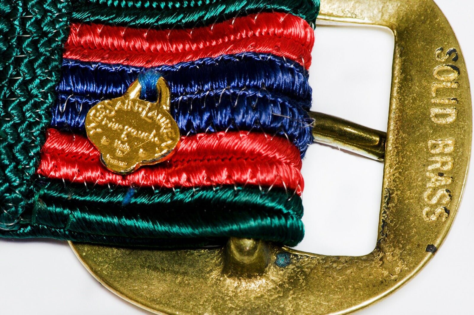 Yves Saint Laurent YSL 1970’s Rive Gauche Gripoix Glass Enamel Heart Tassel Belt