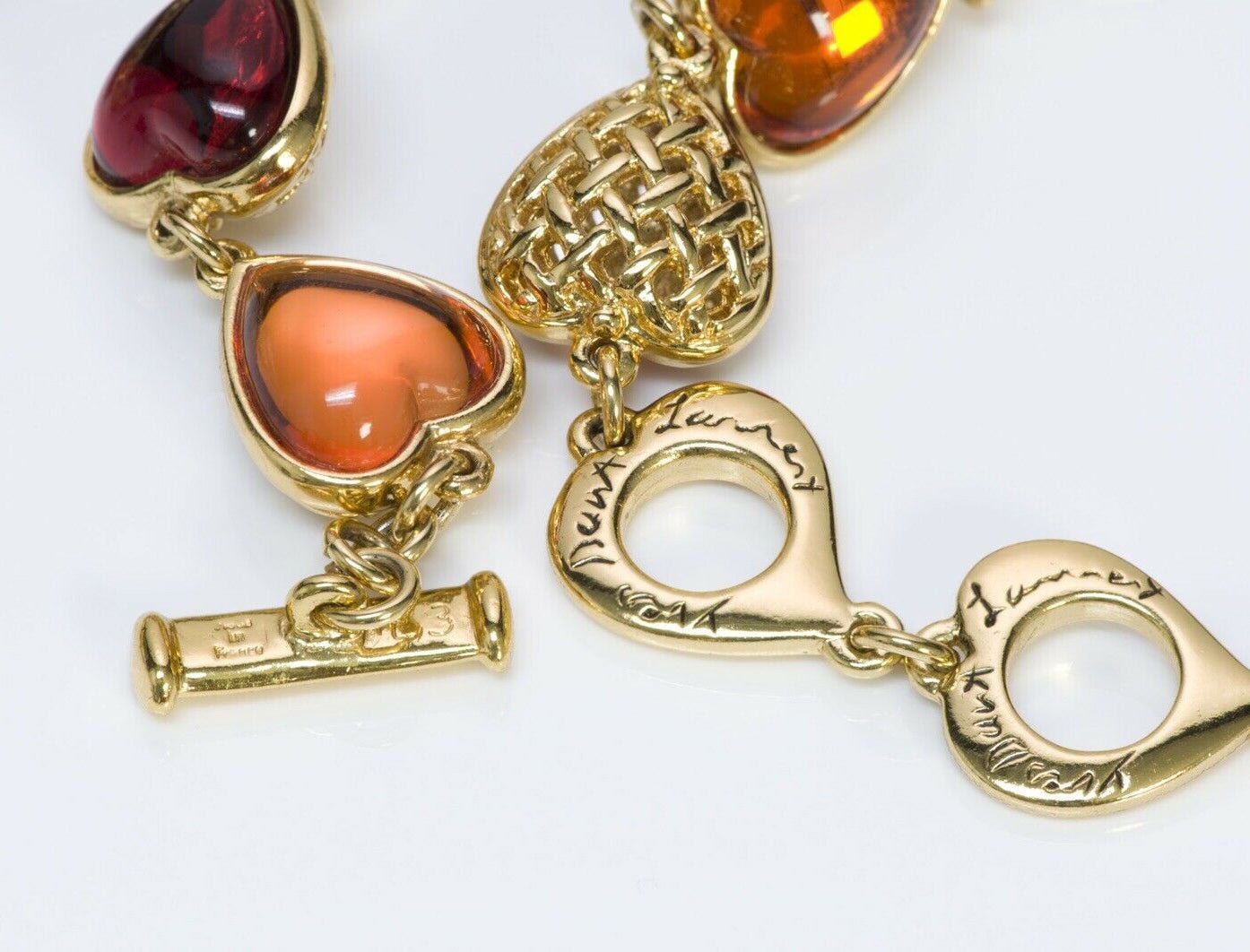 Yves Saint Laurent YSL 1980’s Lucite Heart Flower Necklace