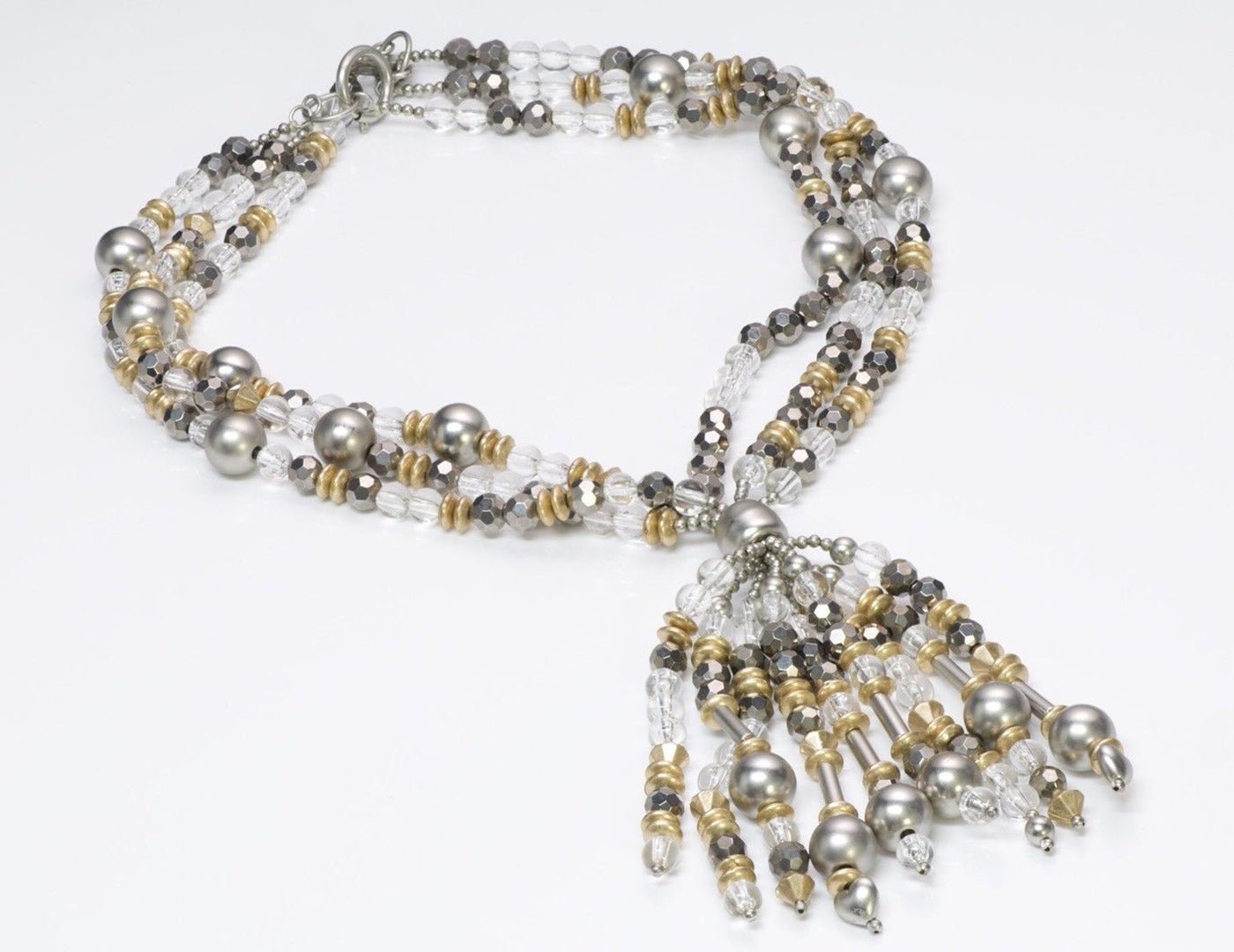 Yves Saint Laurent YSL Beaded Tassel Necklace