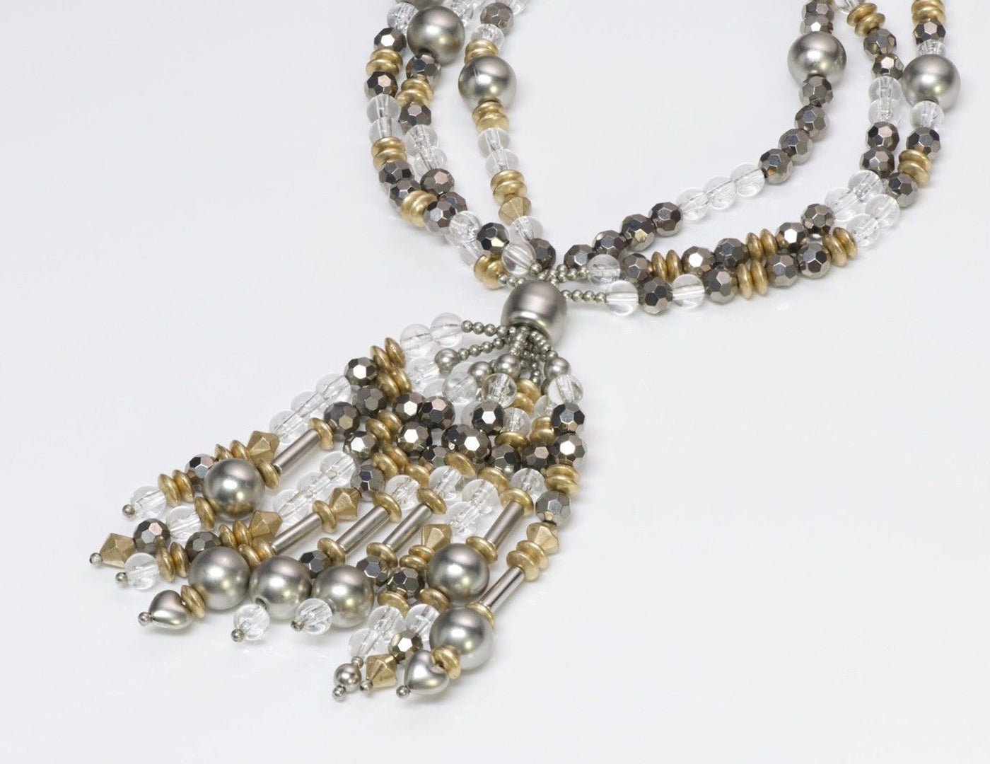 Yves Saint Laurent YSL Beaded Tassel Necklace