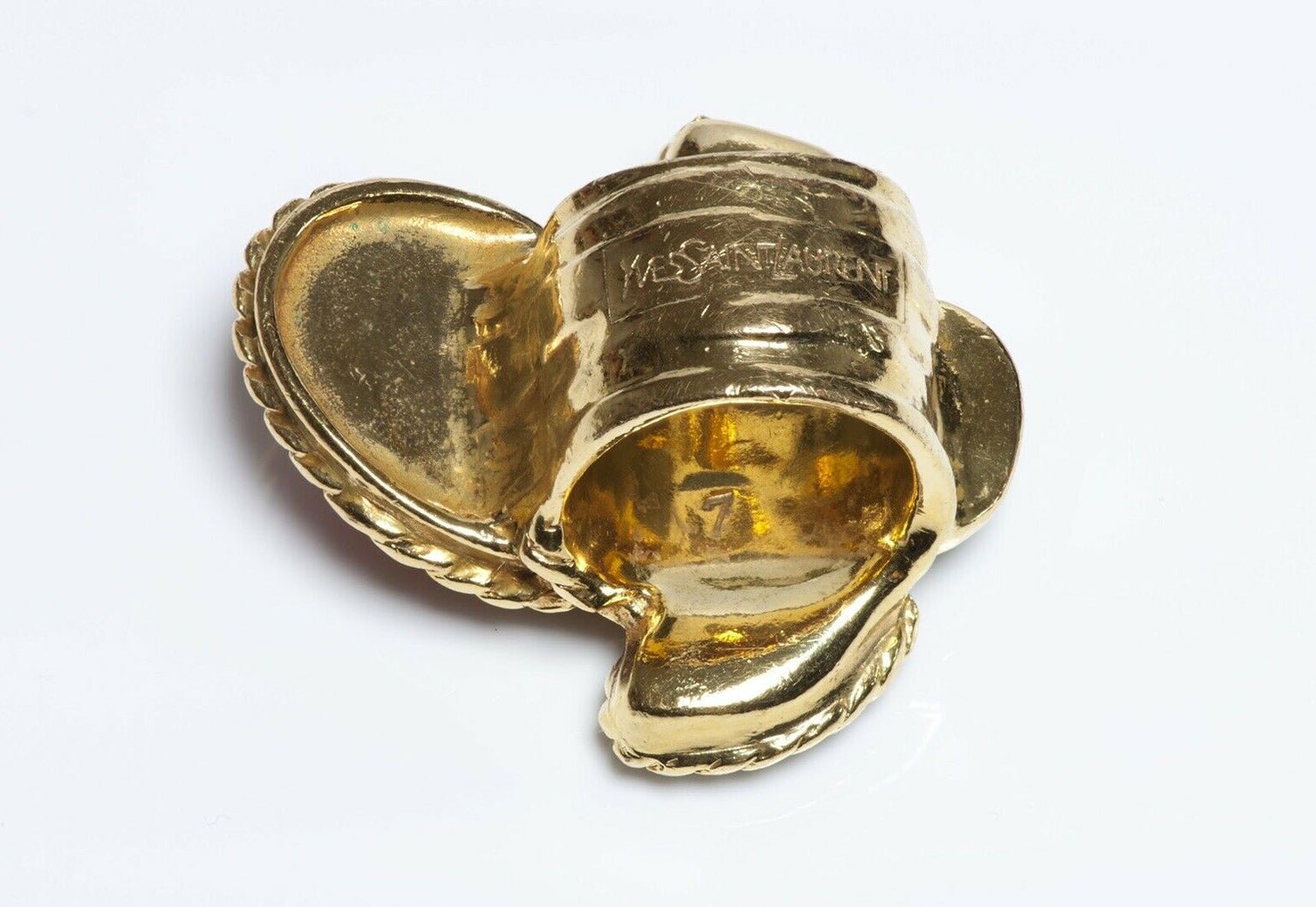 Yves Saint Laurent YSL Cabochon Glass Cocktail Ring