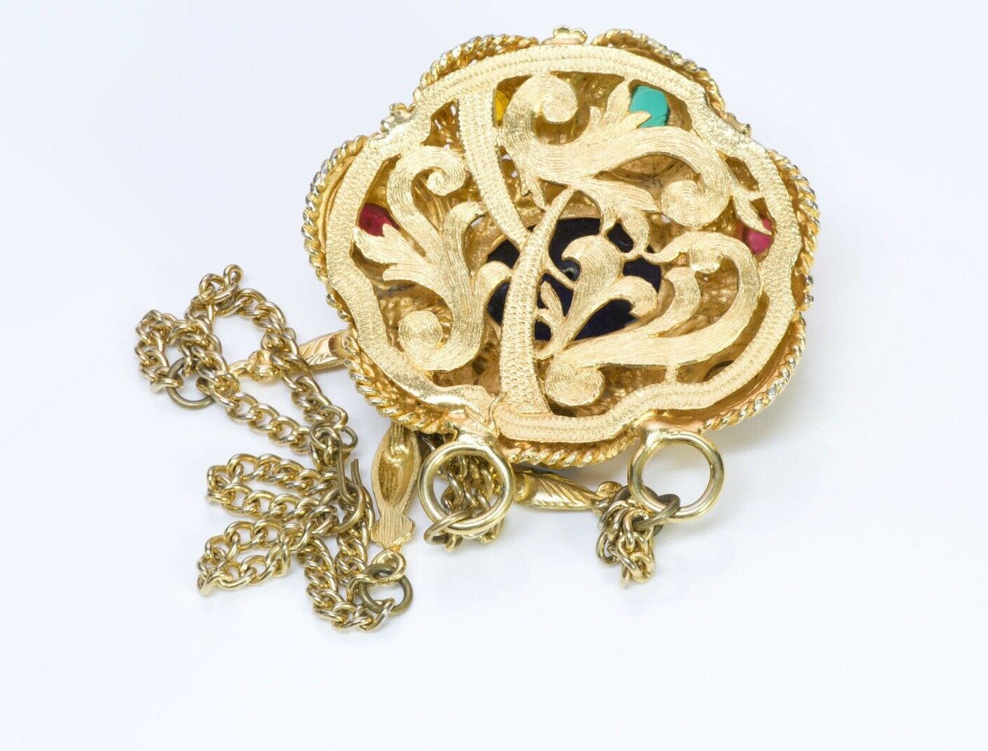 Yves Saint Laurent YSL Goossens 1970's Byzantine Style Glass Necklace