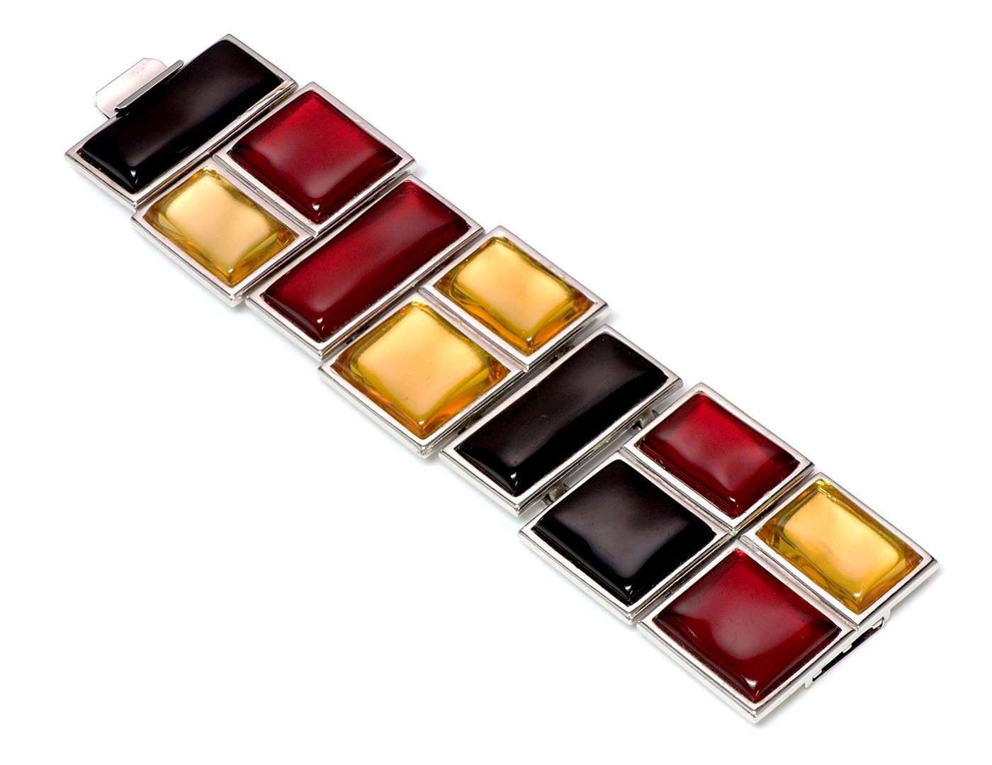 Yves Saint Laurent YSL Mondrian Style Glass Bracelet