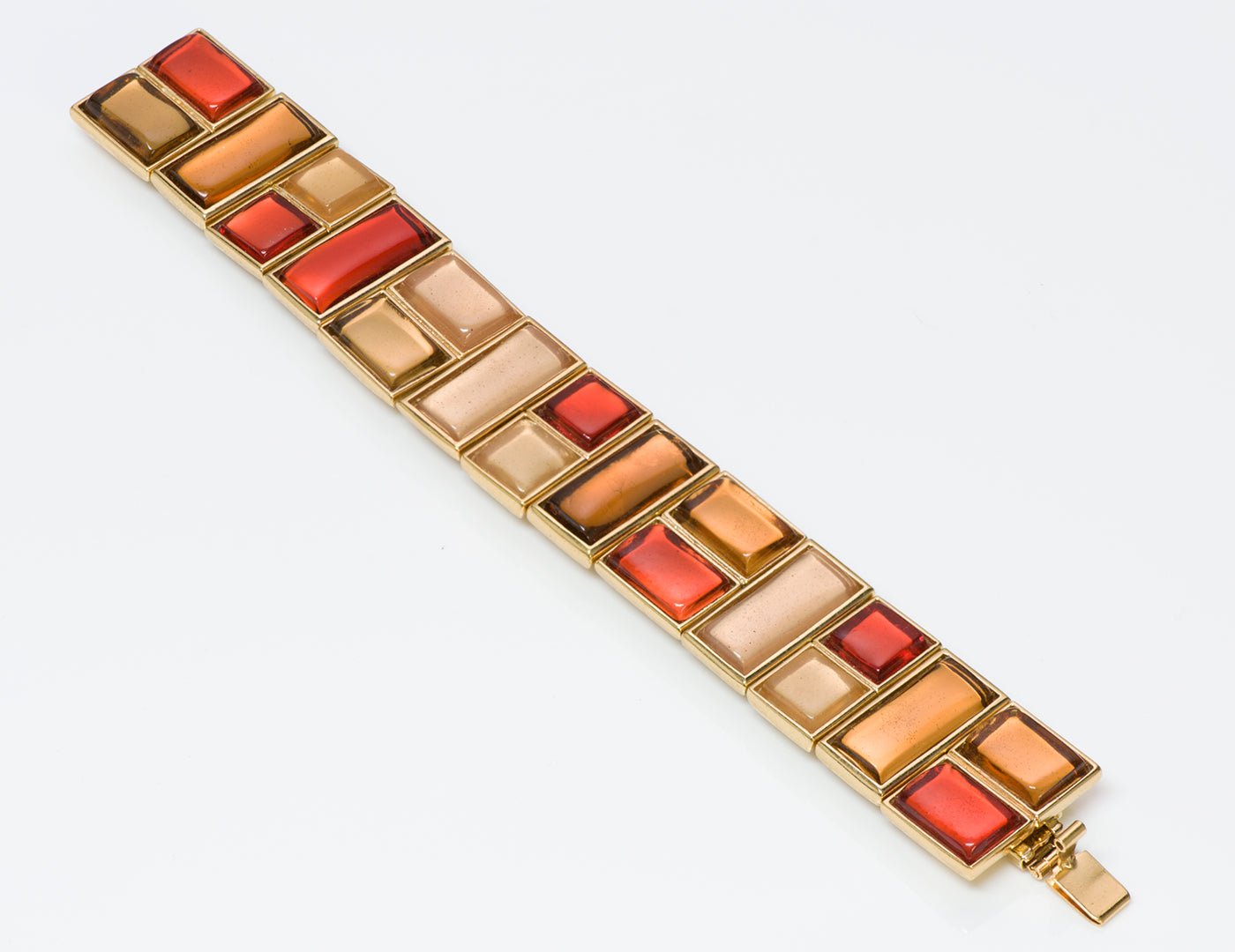 Yves Saint Laurent YSL Mondrian Style Multi Color Poured Glass Bracelet