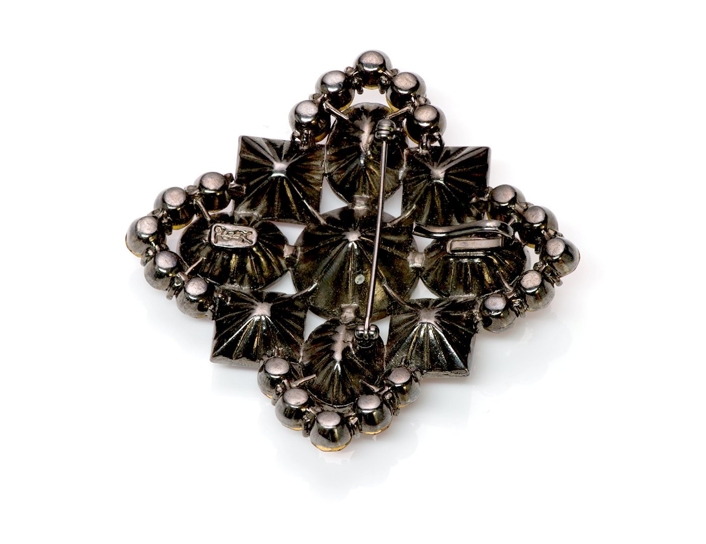 Yves Saint Laurent YSL Red Crystal Pendant Brooch