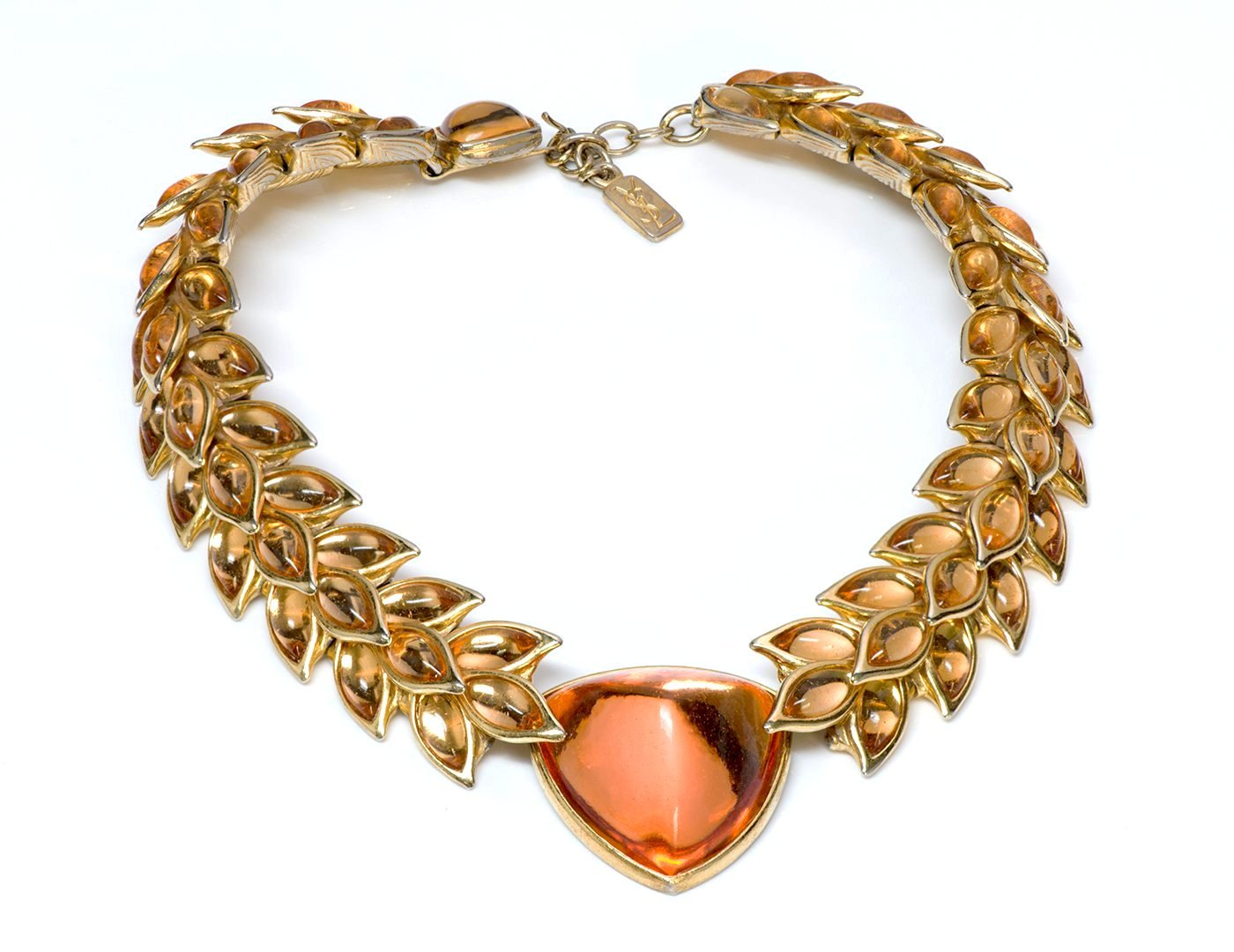 Yves Saint Laurent YSL Rive Gauche Goossens Glass Necklace