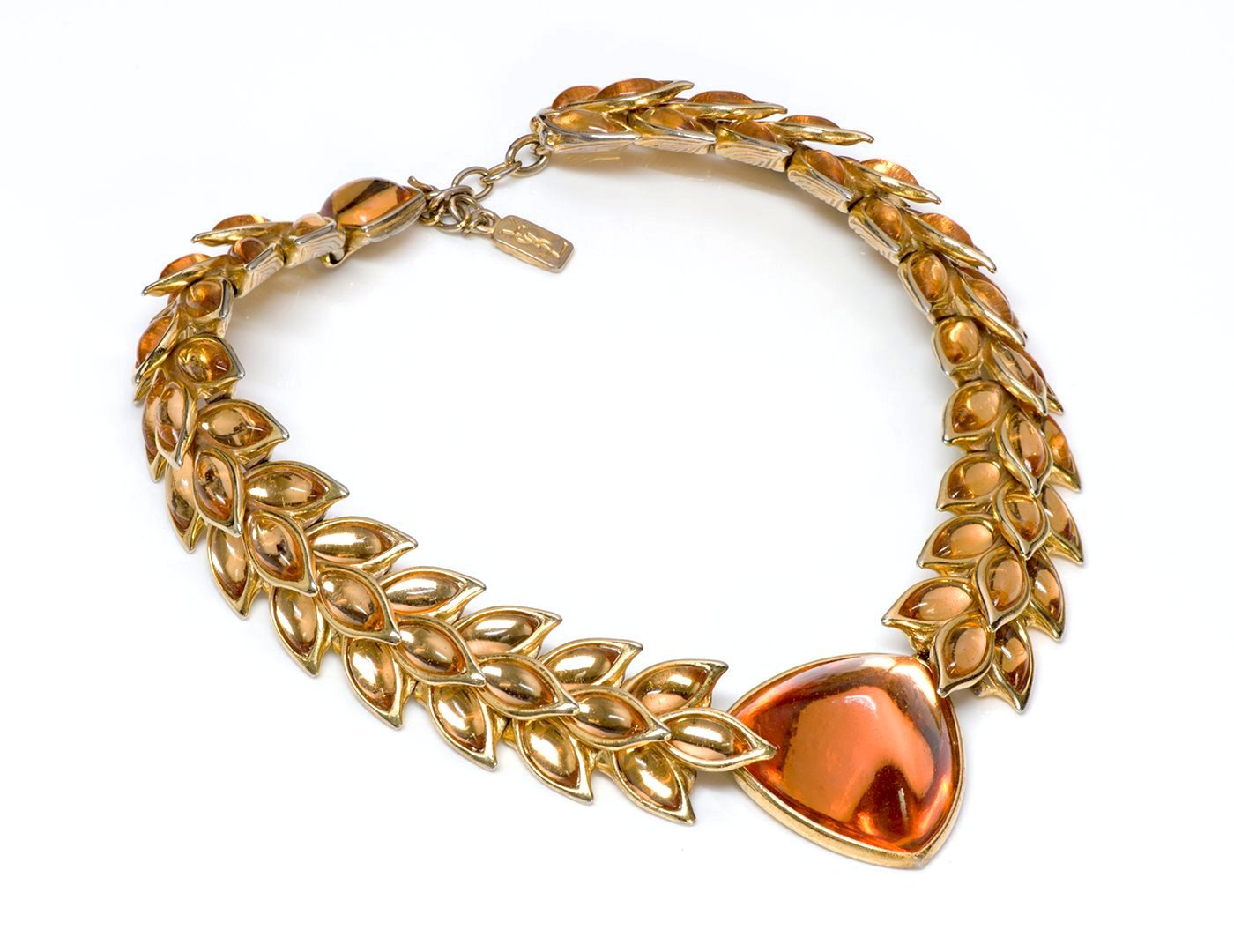 Yves Saint Laurent YSL Rive Gauche Goossens Glass Necklace
