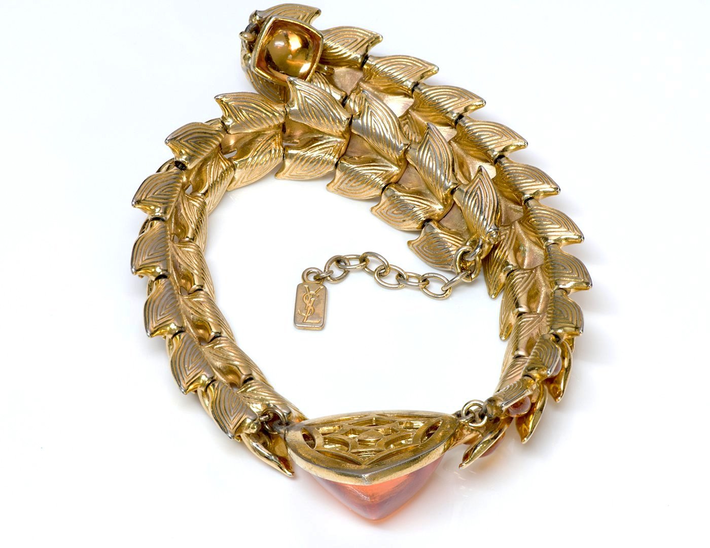 Yves Saint Laurent YSL Rive Gauche Goossens Glass Necklace