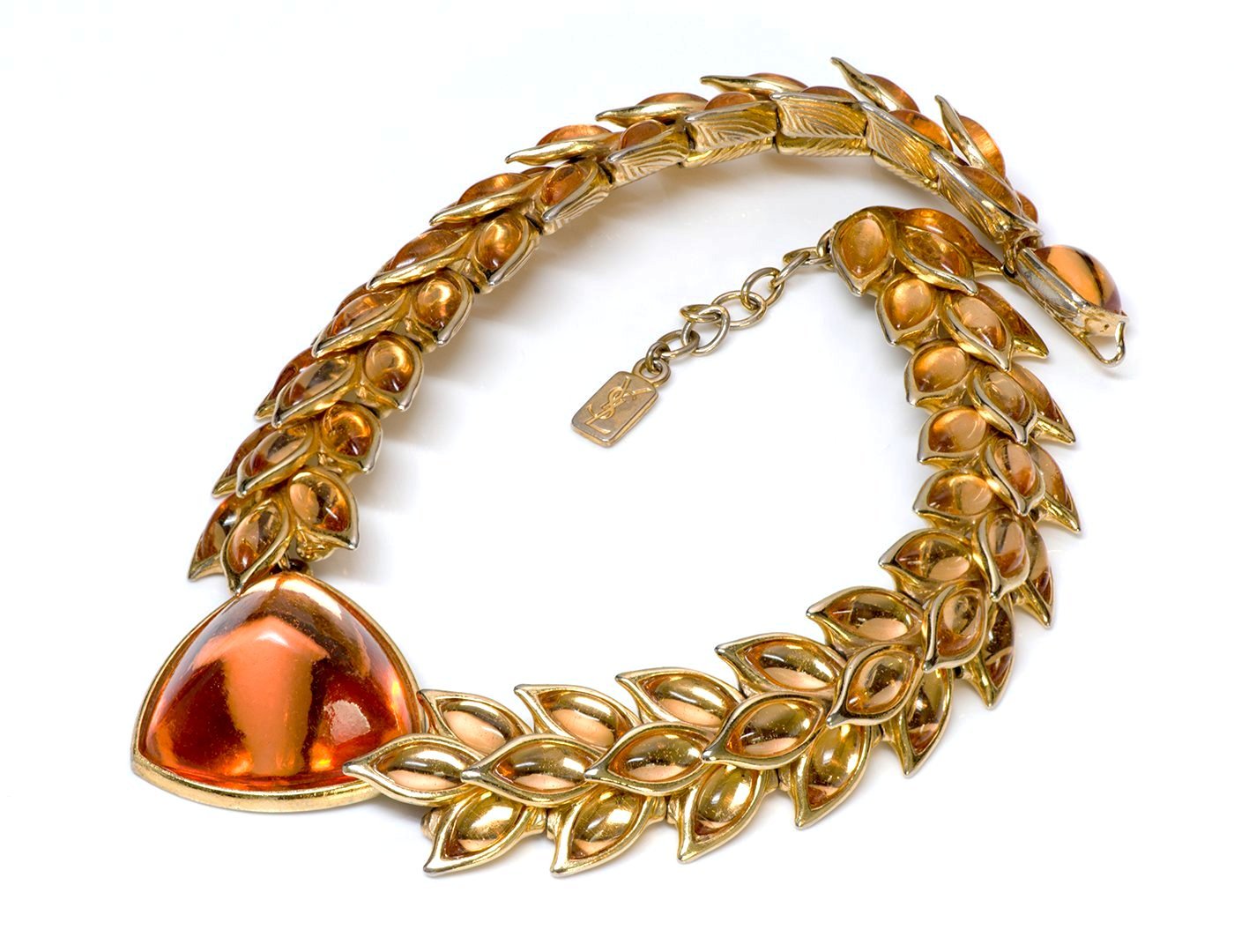 Yves Saint Laurent YSL Rive Gauche Goossens Glass Necklace