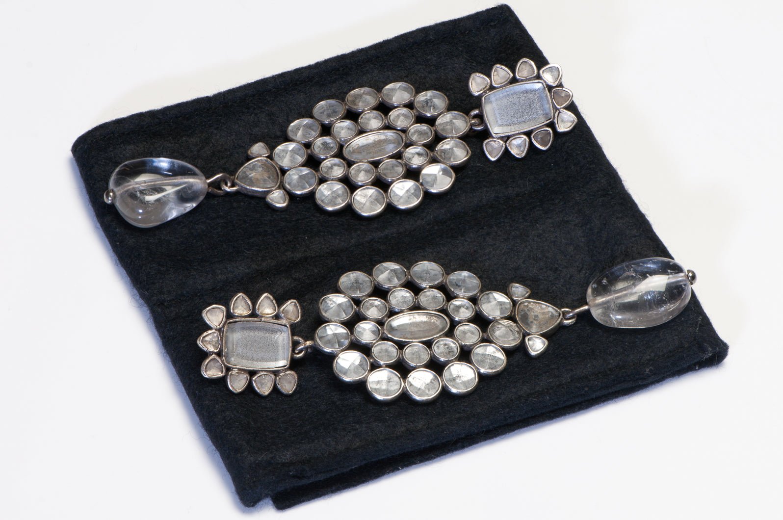Yves Saint Laurent YSL Tom Ford Fall 2002 Long Rock Crystal Earrings