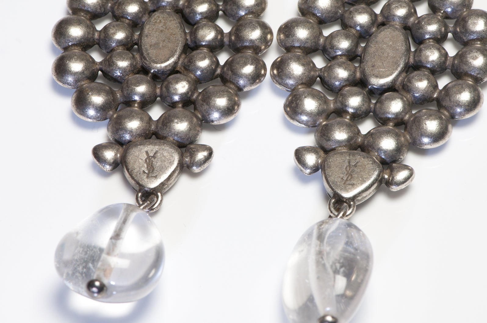 Yves Saint Laurent YSL Tom Ford Fall 2002 Long Rock Crystal Earrings