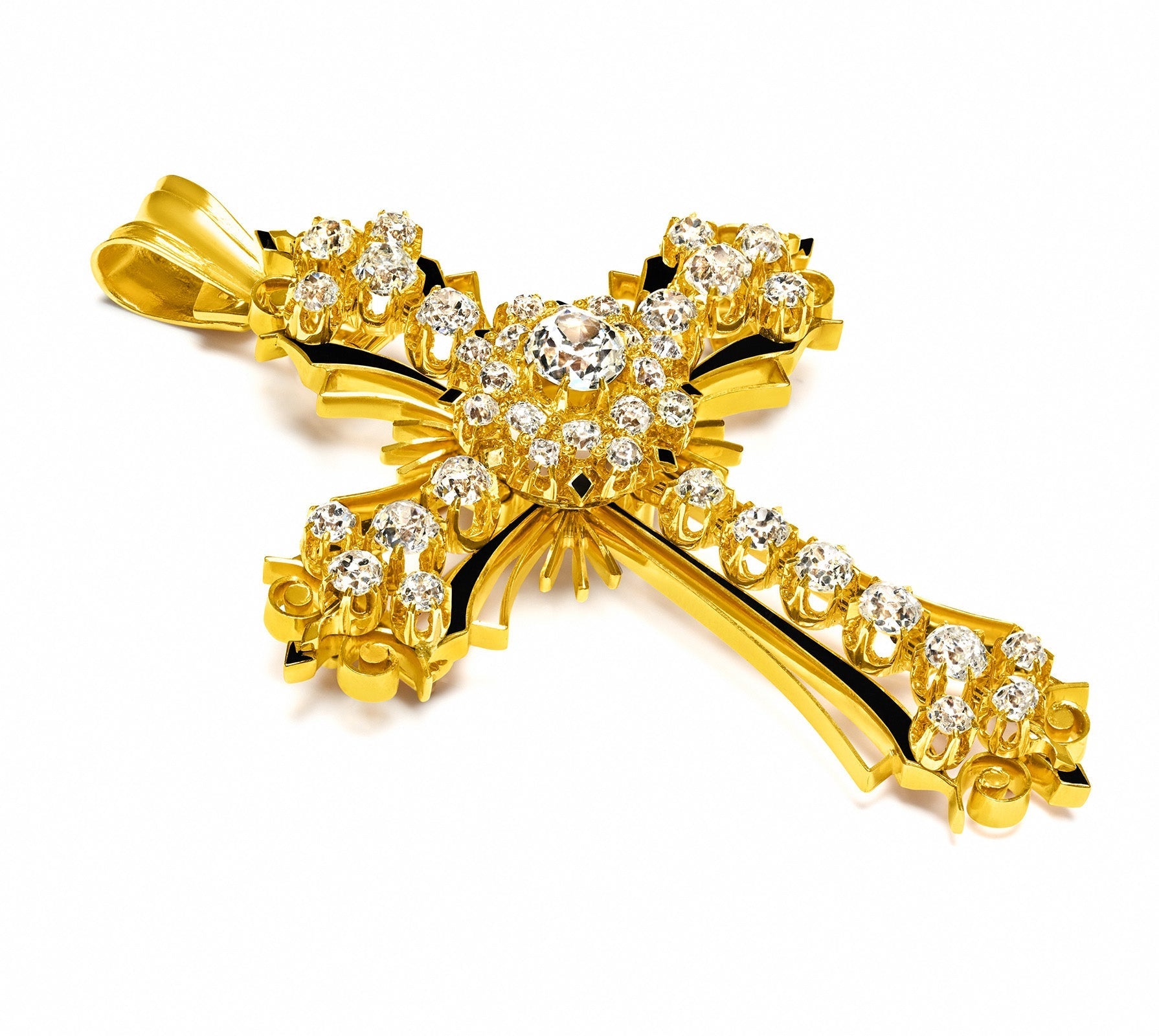 antique gold diamond jewelry brooch pendant 