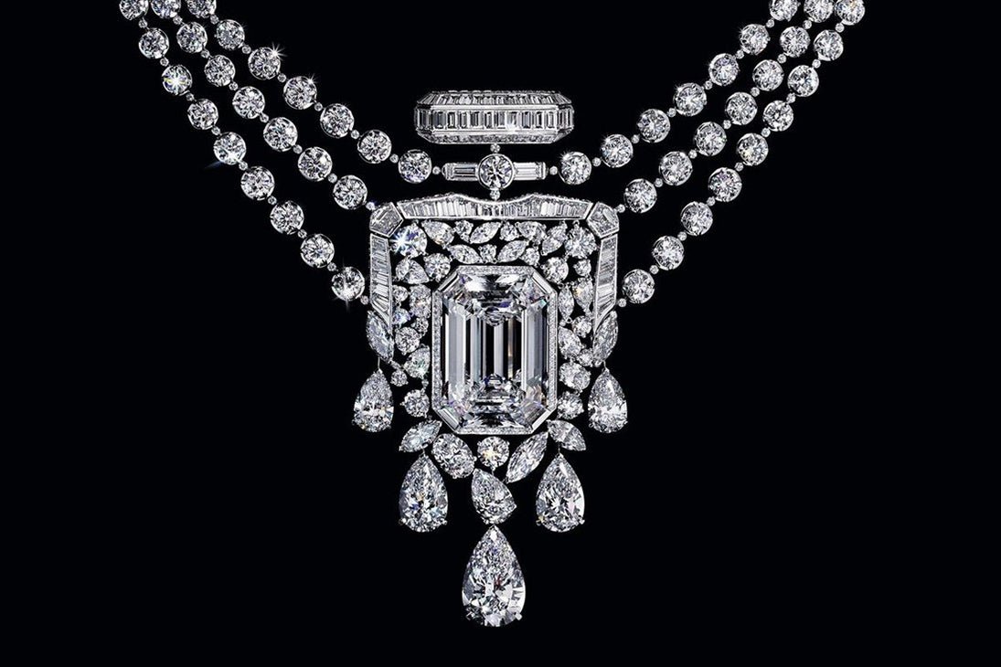 Chanel’s Iconic No.5 Perfume Celebrates its 100th Anniversary with a Dazzling 55.55-Carat Diamond Necklace - DSF Antique Jewelry