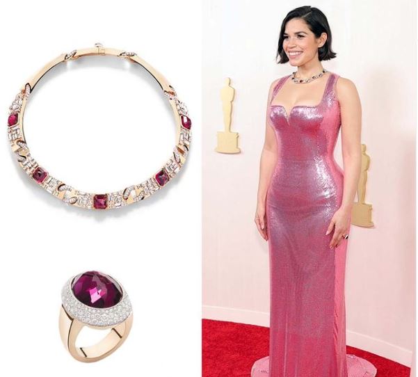 Oscars: America Ferrera Wears A Pomellato Necklace & Versace Dress - DSF Antique Jewelry