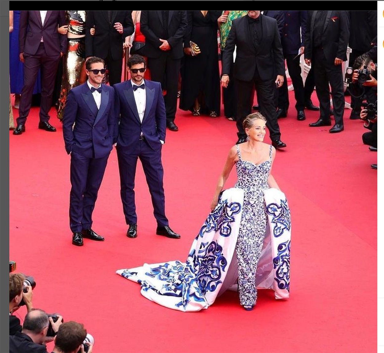 Sharon Stone Caused A Sensation At Cannes In A Dolce & Gabbana Gown - DSF Antique Jewelry
