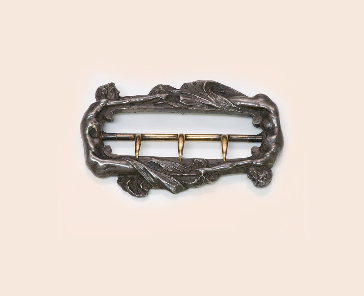 Lalique black belt with gold and glass adornment Amis Belt in Black Croc Embossed/Gold | L main image 2