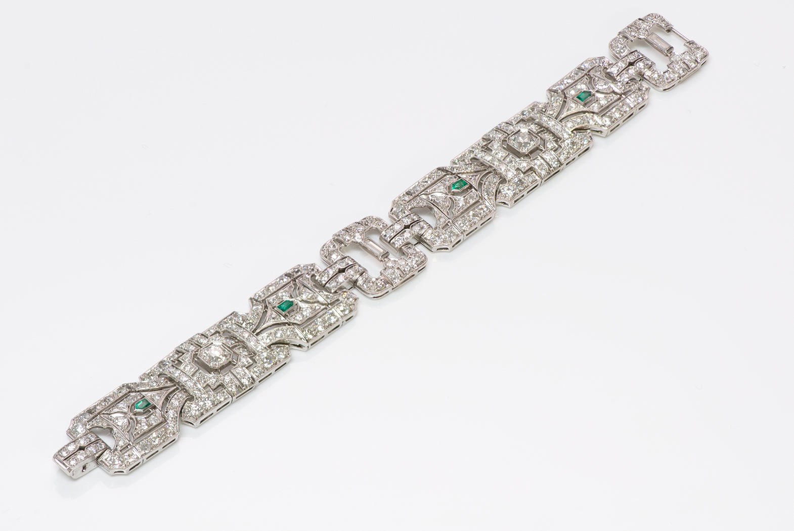 Art Deco Platinum Diamond Bracelets - DSF Antique Jewelry