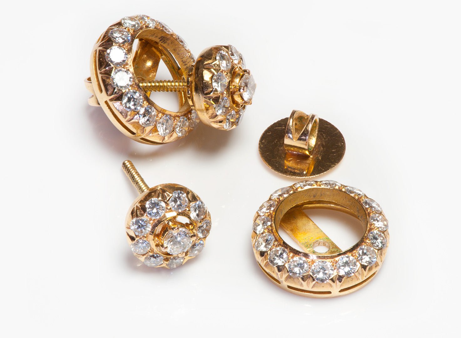 18K Gold Diamond Stud Earrings