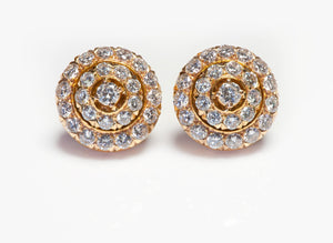 Convertible Diamond Cluster Stud Earrings in 18K Gold