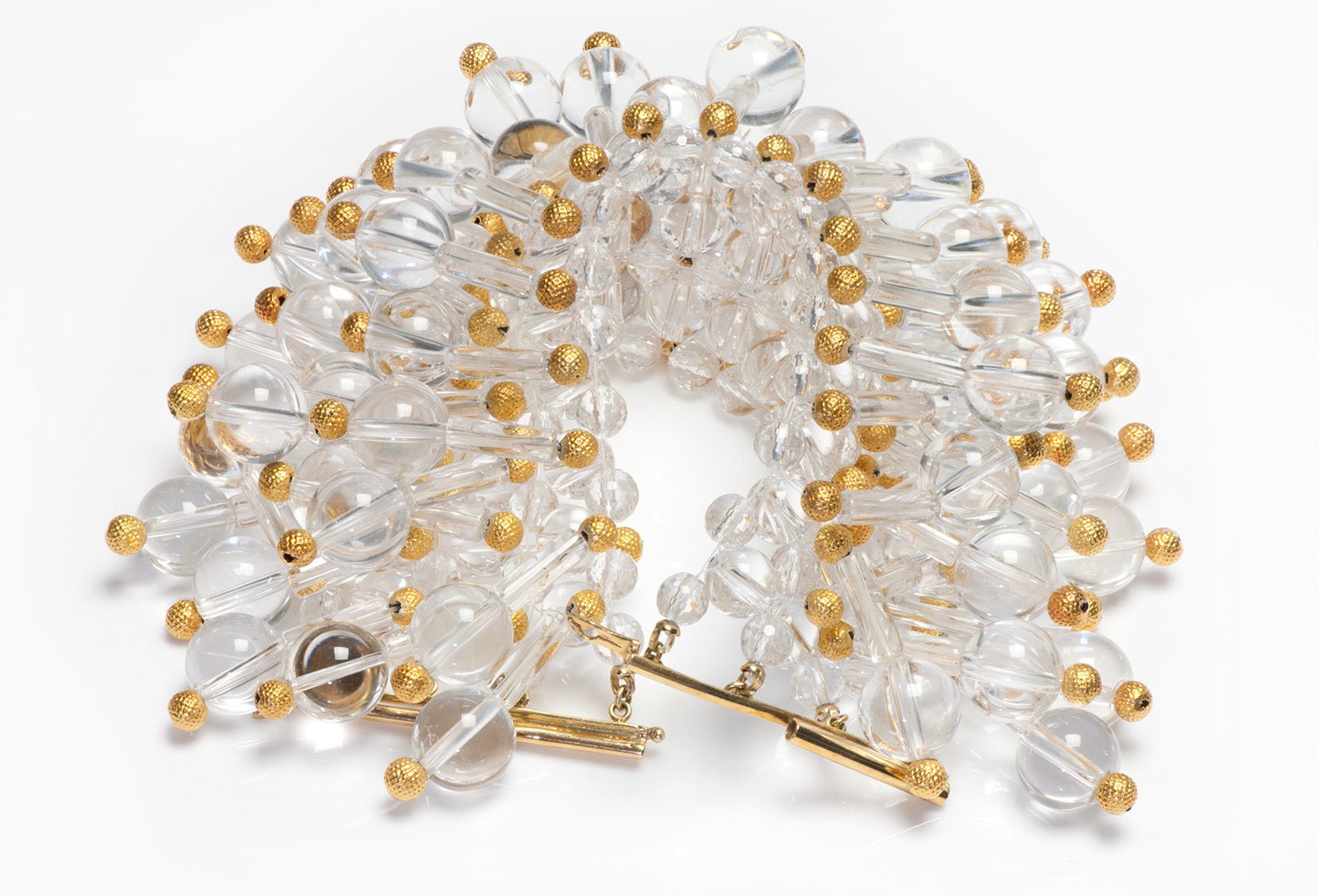 18K Yellow Gold Crystal Bead Bracelet