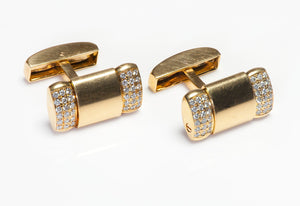 Vintage 18K Yellow Gold Diamond Cufflinks