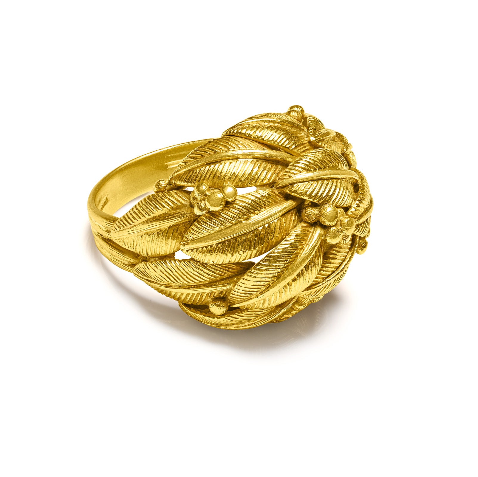 18K Gold Leaf  Ring vtg