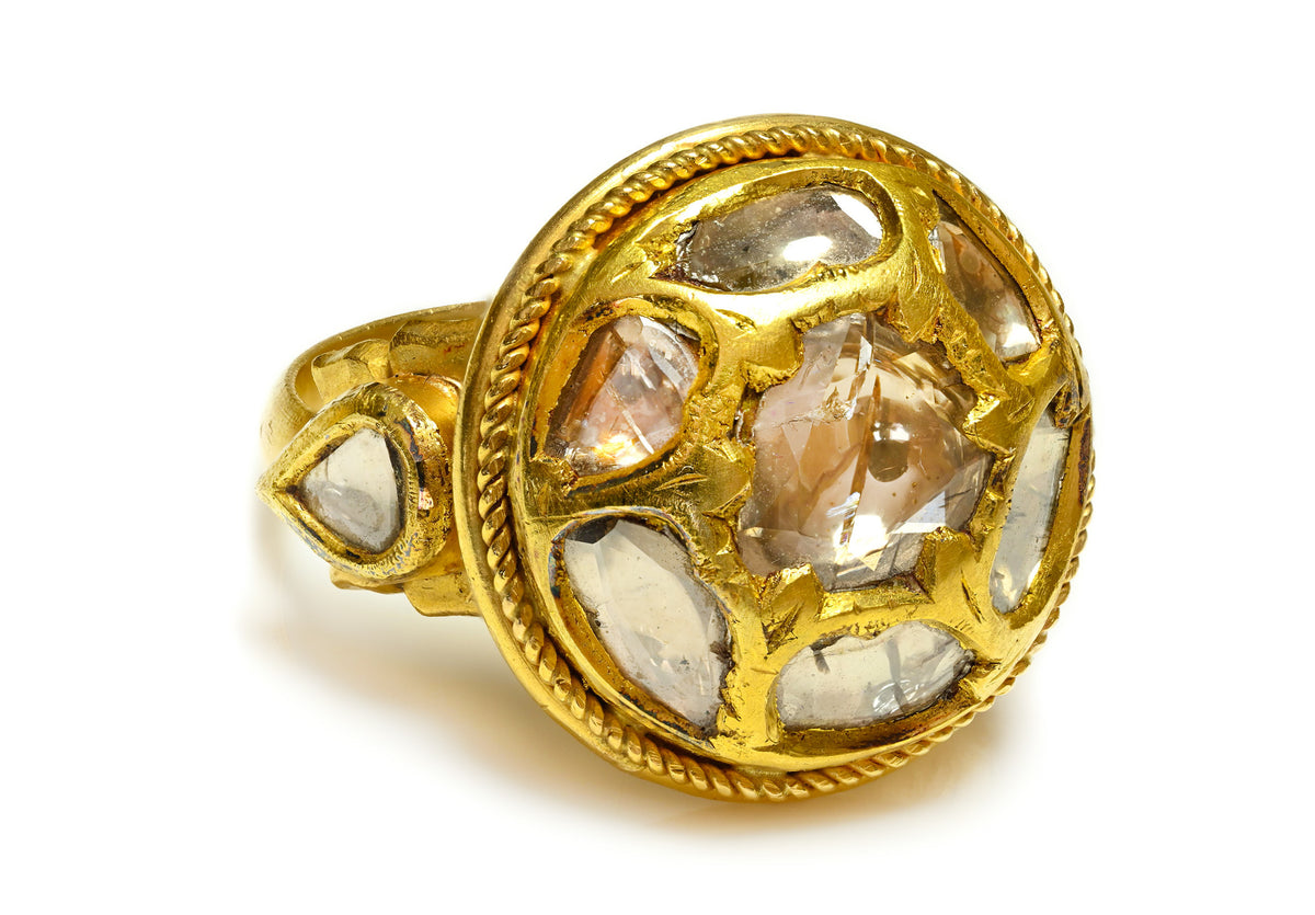 Rare 18th Century Ring Mughal Diamond Ring Gold