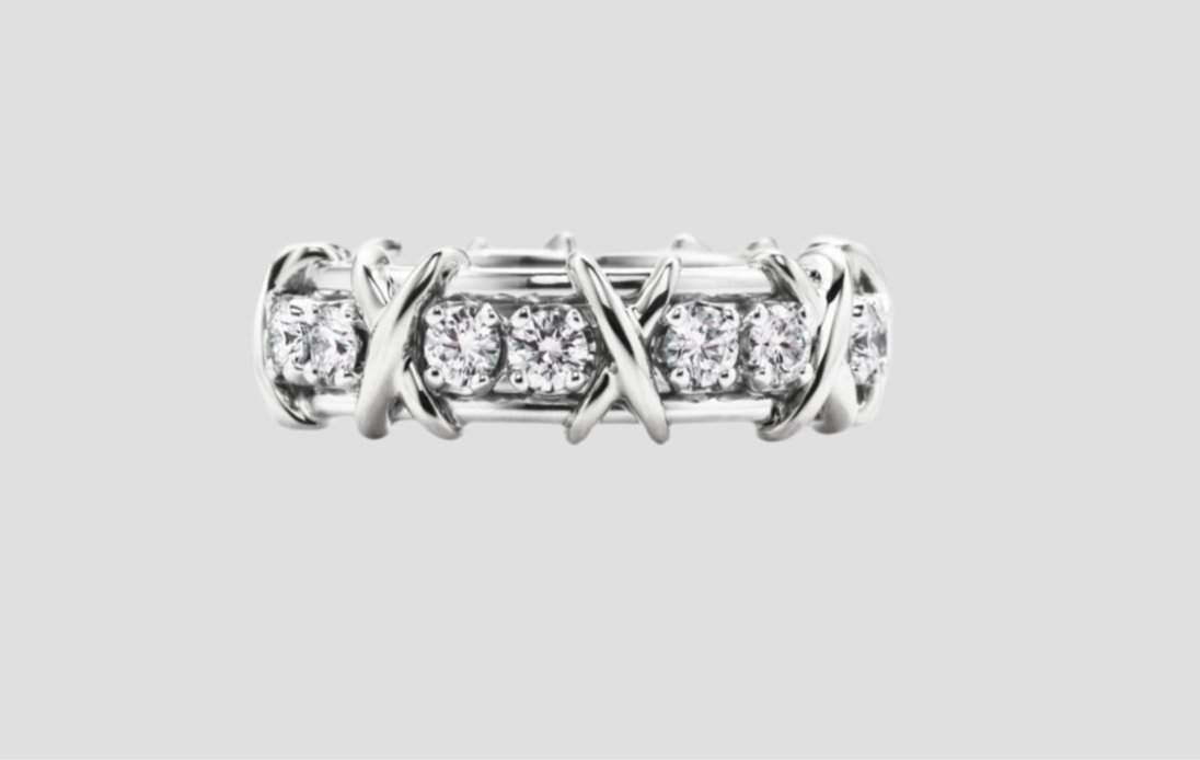 Tiffany & Co. Schlumberger 18 Stone Platinum Diamond Rings