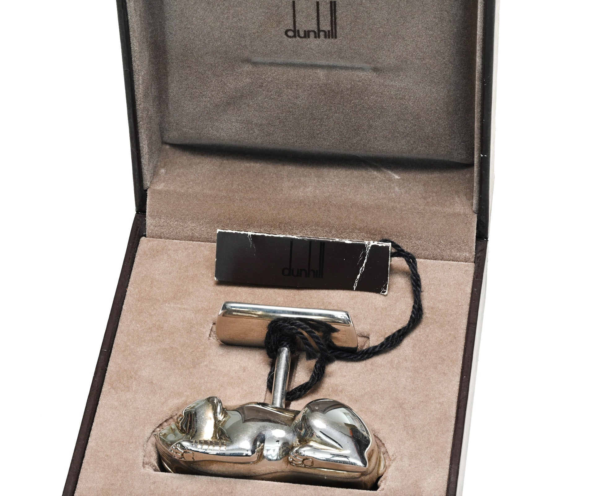 Alfred Dunhill Sterling Silver Bulldog Cigar/Pen Stand In Box 