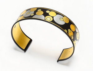 Tiffany & Co. Angela Cummings Damascene Gold Iron Bubble Cuff Bracelet
