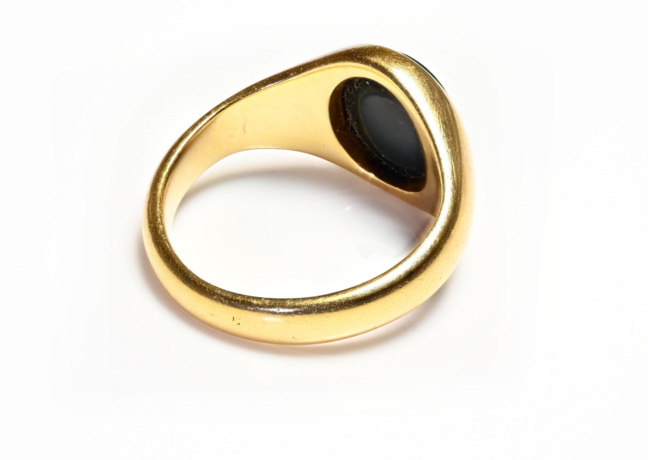 Men's Antique 18K Gold Bloodstone Ring Crest